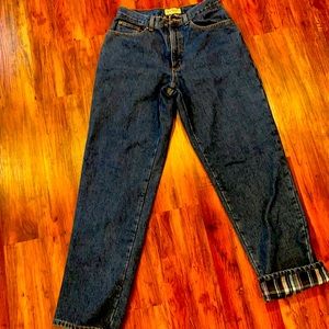 LL Bean Ladies flannel lined jean pants